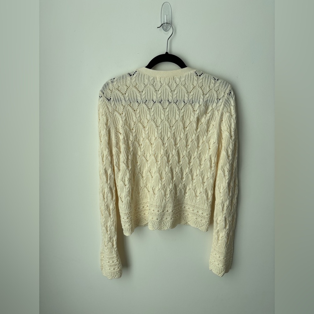 Joe Fresh Cream Crochet Lace Cardigan | 100% Cotton | M - Picture 6 of 8